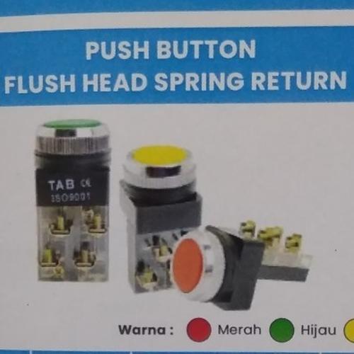 Jual PUSH BUTTON FLUSH HEAD SPRING RETURN 25MM 1NO+1NC PB2510 - HIJAU ...