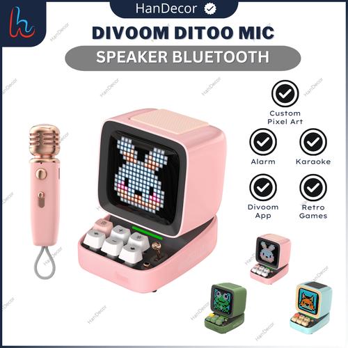 Promo Divoom Ditoo Plus Speaker Mic Pixel Art RGB Portable | Speaker ...