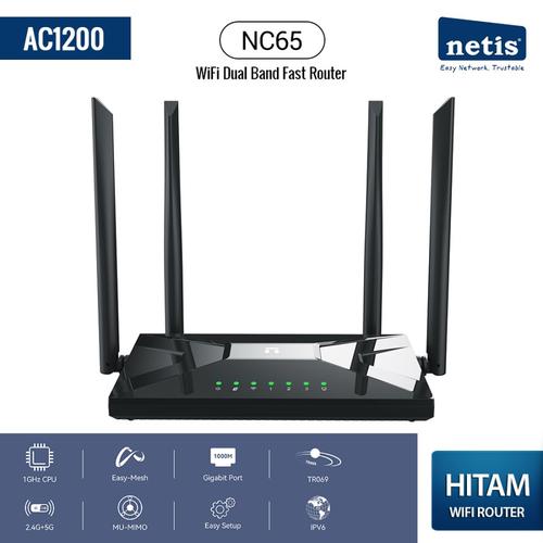 Jual NETIS Wireless DualBand Gigabit Router AC1200 NC65 - Jakarta Pusat ...