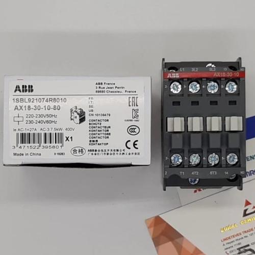 Jual CONTACTOR ABB AX18-30-10 220V 3P 27A 1NO AC-3 18A 7.5KW AX18-30-10 ...