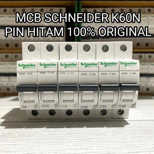Jual MCB LISTRIK SCHNEIDER HITAM 40 32 20 16 10 6 AMPERE SNI ORIGINAL ...