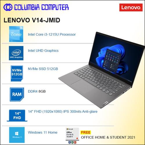 Jual LENOVO V14-JMID i3-1215U 8GB 512GB SSD 14FHD Win11+OHS 2021 ...