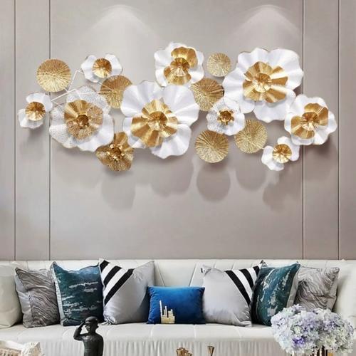 Promo Wall Decor Gold Flower / Hiasan Dinding Besar Ruang Tamu Mewah