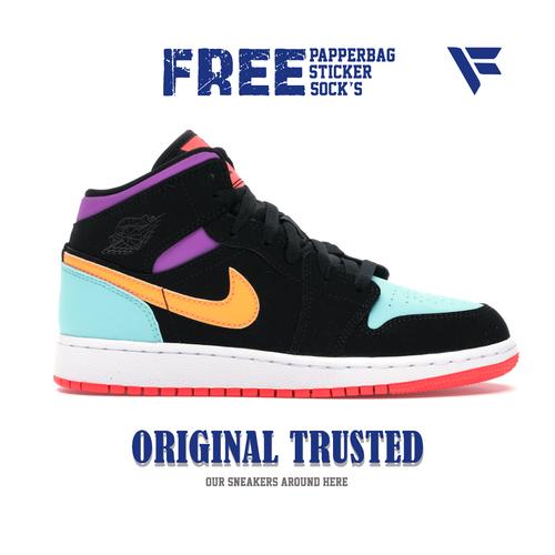 Nike Air Jordan Mid Multicolor Top Mid Multi Color Retro 1s Outlet
