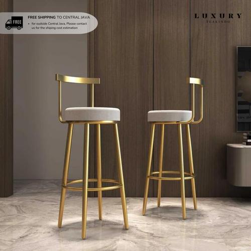 Jual Bar Stool Modern Custome Material Besi Finising Gold Glosy ...