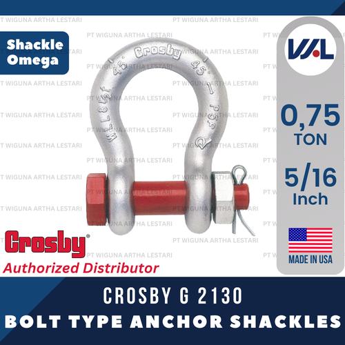 Jual Shackle G2130 Bolt Type 5/16" (0,75 Ton) CROSBY / Segel Kota