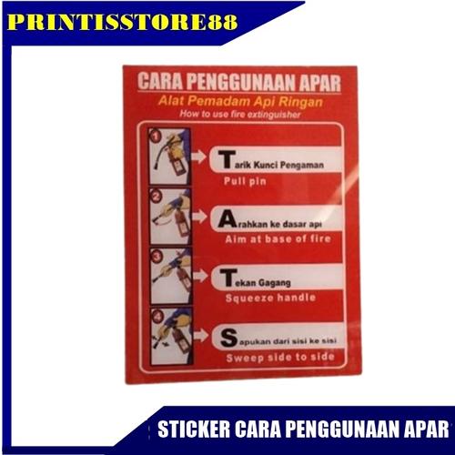 Jual STIKER CARA PENGGUNAAN APAR ALAT PEMADAM API/KEBAKARAN LABEL ...