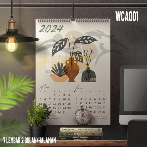 Jual aesthetic kalender dinding 2024 hiasan dinding spiral ukuran A5 ...