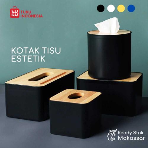 Jual Kotak Tisu Kayu Estetik Multifungsi Model Minimalis - Biru Muda ...