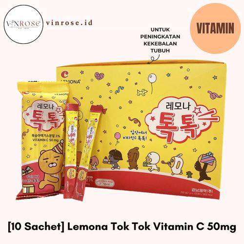 Promo [10 Sachet] Lemona Tok Tok Vitamin C 50mg Korea/ Vitamin C/ Zinc