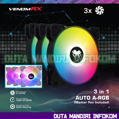 Auto Rgb Fan Jual VenomRX AUTO A-RGB 3-in-1 - 120mm Triple Pack ARGB Gaming Fan ...