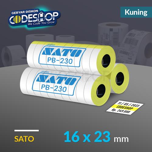Pb230 Label Sticker Jual Kertas Label SATO PB-230 16x23 mm Kuning Hand Label PB230 Stiker ...