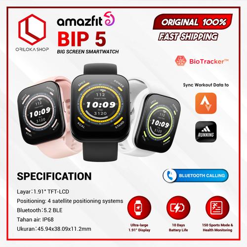 Bip Phone Promo Amazfit Bip 5 Smartwatch Bluetooth Phone Call GPS SpO2 Garansi ...
