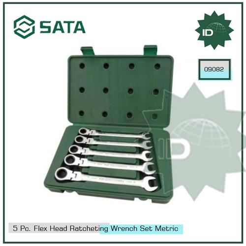 Jual KUNCI PAS SET 09082 5PC FLEX HEAD RATCHETING WRENCH SET (METRIC ...