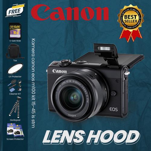 Kamera canon eos m100 kit 15-45 is stm paketan di Lenshood_new Tokopedia