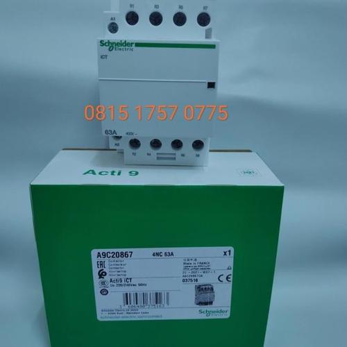 Contacteur ICT 63A 4NC 230/240Vca - Gamme Acti9 - Blanc 85mm - Pour Installations Électriques