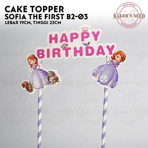 Jual Cake Topper Tusukan Banner Happy Birthday Tema Sofia the first ...