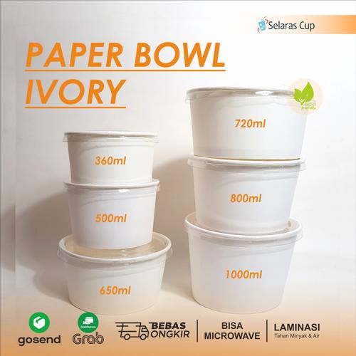 Jual paper bowl polos rice bowl mangkok nasi kertas mangkok catering ...