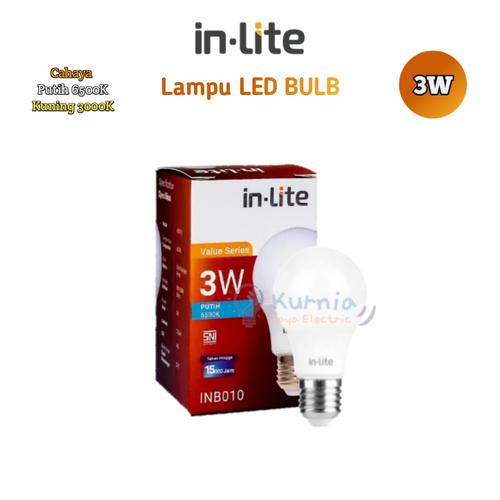 Jual Lampu Led Bulb 3W Putih Cool Daylight In-Lite E27 220V - Jakarta ...