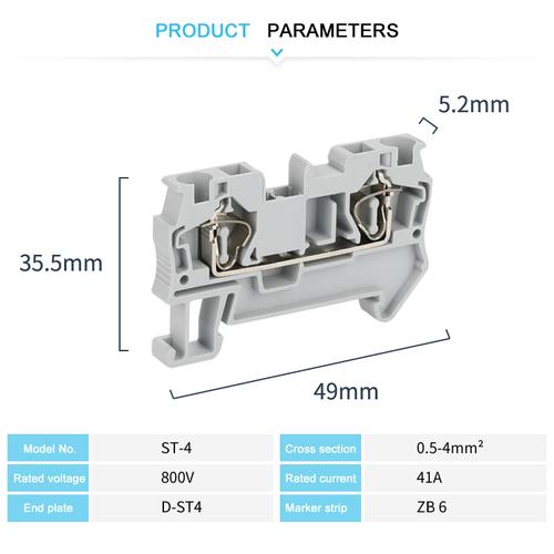 Spring Terminal St4 Grey Jual WKDQ JST4 - JST4 OG - JST4 BU - Spring Terminal Block Wonke ...