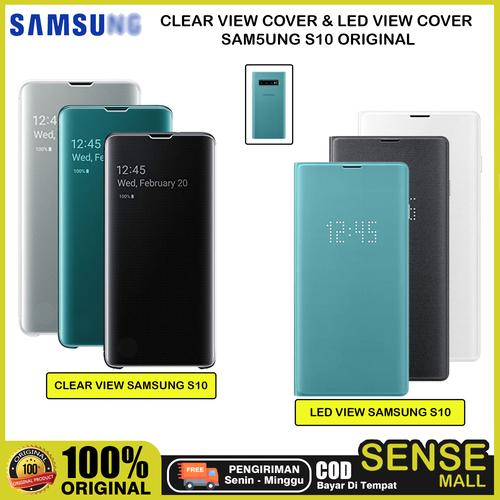 Jual Flip Clear View,Led View Cover For Samsung S10 S10 Plus Original
