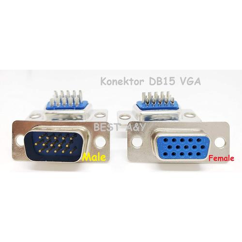 Jual Konektor VGA DB15 Adaptor Soket Socket Kabel DB 15 Male Female ...