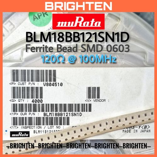 BLM18BB121SN1D | Murata Ferritperle Oberfläche 0.8 mm, 0603 SMD-Ferritperlen BLM18BB 120 , 500mA | RS