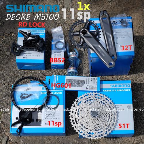 Mini Groupset Shimano Deore M5100 1x 11 Tốc Độ 11-51T Tay Bấm SL- M5100