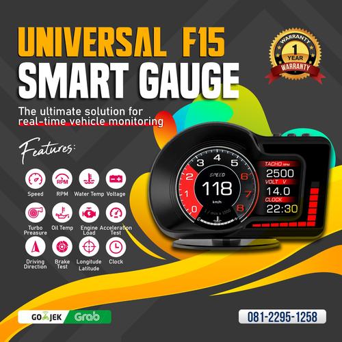 Promo Universal F15 OBD2 Smart Gauge Speedometer Digital Mobil dengan