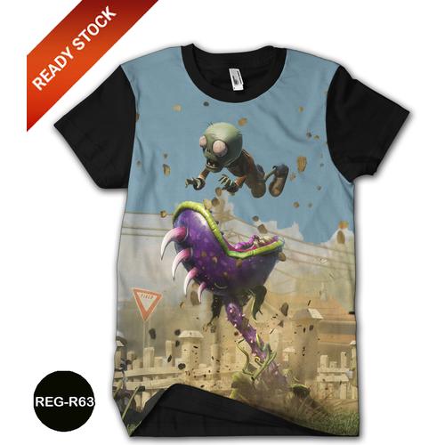 Pvz R63 Jual Kaos Plants vs. Zombies DEWASA Baju Anak Serial Game 3D #REG-R63 ...