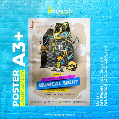 Jual Cetak Poster A3+ Art carton 260 Gram Poster Custom 1 Sisi KPOP