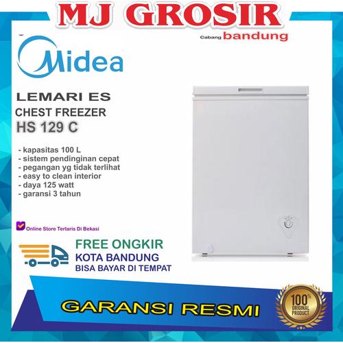 Jual MIDEA HS 129 C CHEST FREEZER BOX HS129C LEMARI PEMBEKU 100 LITER