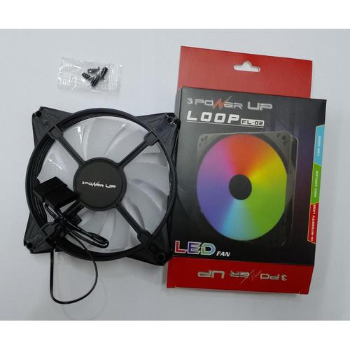 Jual FAN Case 120mm POWER UP LOOP FL-02, LED RGB Fixed Fan Casing 12cm ...