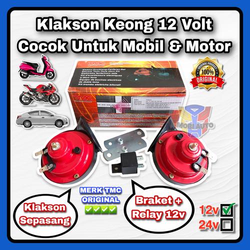 Jual Klakson Keong Motor Mobil 12V Lengkap Dengan Relay MERK TMC 12V