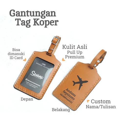 Jual Luggage Tag Bag Gantungan Tas Koper Custom Nama Tulisan Slot Kartu
