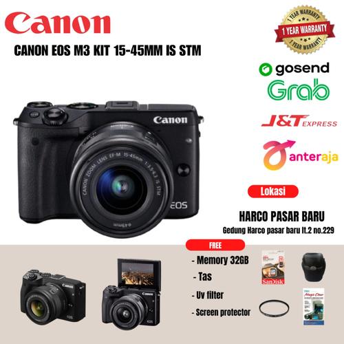 Jual CANON EOS M3 KIT 1545MM IS STM KAMERA CANON EOS MIRRORLESS ORIGINAL BODY ONLY, C.32GB
