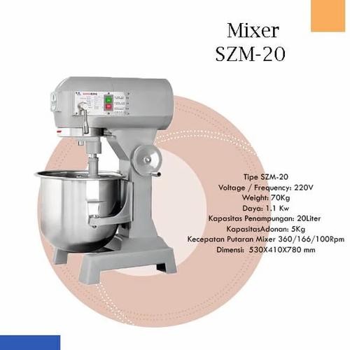 Mixer Roti Planetary Jual Mixer planetary dough mixer roti 20 Liter SZM-20 heavy duty ...