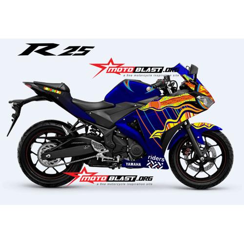 Logo R25 Bulat Jual Decal Stiker YAMAHA R25 LIVERY SUNMOON BLUE FULL BODY MOTOBLAST ...