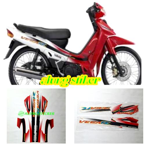 Jual stiker striping lis les body motor yamaha vega r 2003 putih-merah ...