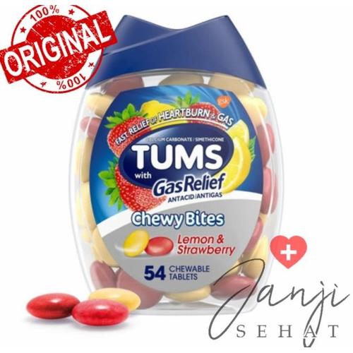Jual Tums with Gas Relief Antacid / Antigas Chewy Bites 54 Chewable
