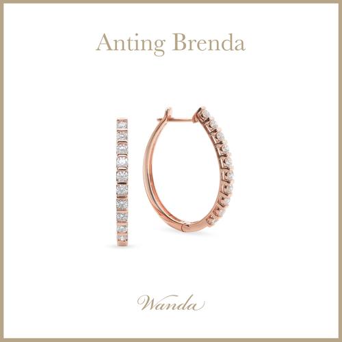 Promo Anting Berlian Wanda Hoop Brenda 3cm Rose Gold Earrings