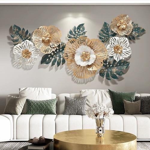Jual Hiasan Dekorasi Pajangan Dinding Daun Besi Emas Gold Metal Luxury