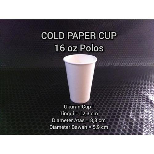 Jual Paper Cup 16 oz Cold - Gelas Kertas 16 oz Polos TANPA tutup ...