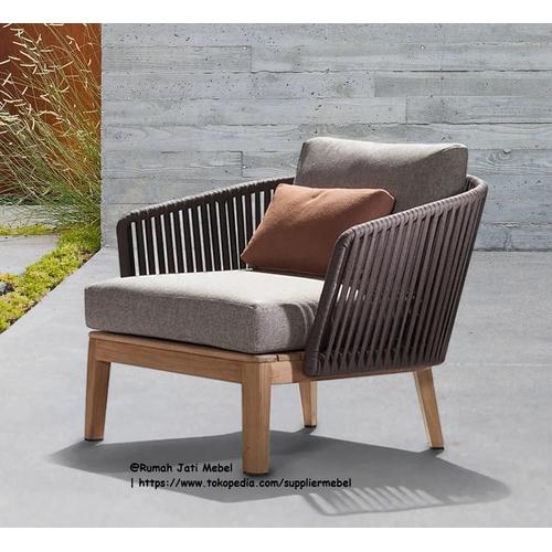 Jual Sofa single armchair outdoor kayu jati kombinasi anyaman Rope ...