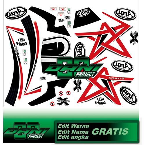 Jual water decal helm motif arai nakano star Blitar