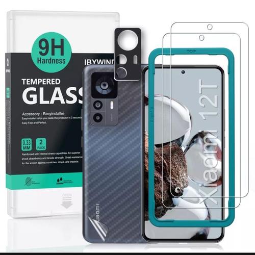 Ibywind Vetro Temperato Per Xiaomi Mi 6 (Confezione Da 2) + Skin Posteriore In Fibra Di Carbonio | Kit Di Installazione Completo Con Applicatore - 4