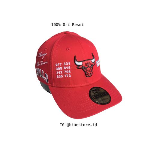 Topi New Era 9Forty City Logos Chicago Bulls Scarlet Red Cap 100% Ori di  Bian Store Tokopedia