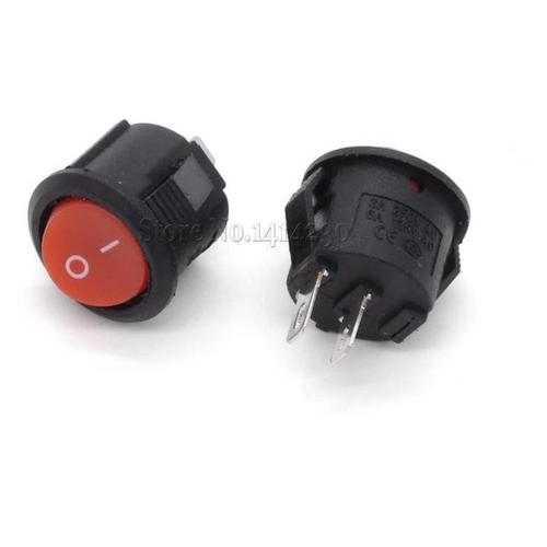Jual 16mm Round switch tombol kontak bulat 2 pin on off 125V 220V ...