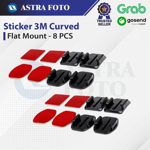 Front Mount Sticker Jual Sticker 3M Curved Flat Mount 8 PCS GoPro Brica Sjcam - Black ...