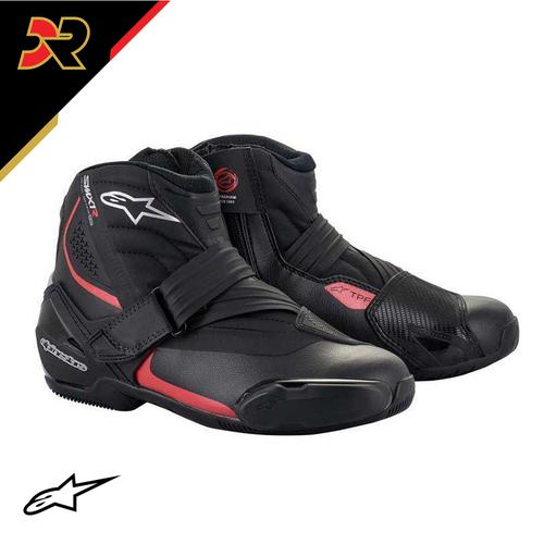 Jual ALPINESTARS SMX-1 R V2 BOOTS BLACK RED SEPATU MOTOR BIKER